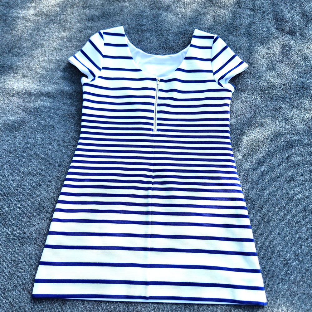 Lilly Pulitzer Navy and White Striped Long Sleeve Dress - Picture 6 of 7